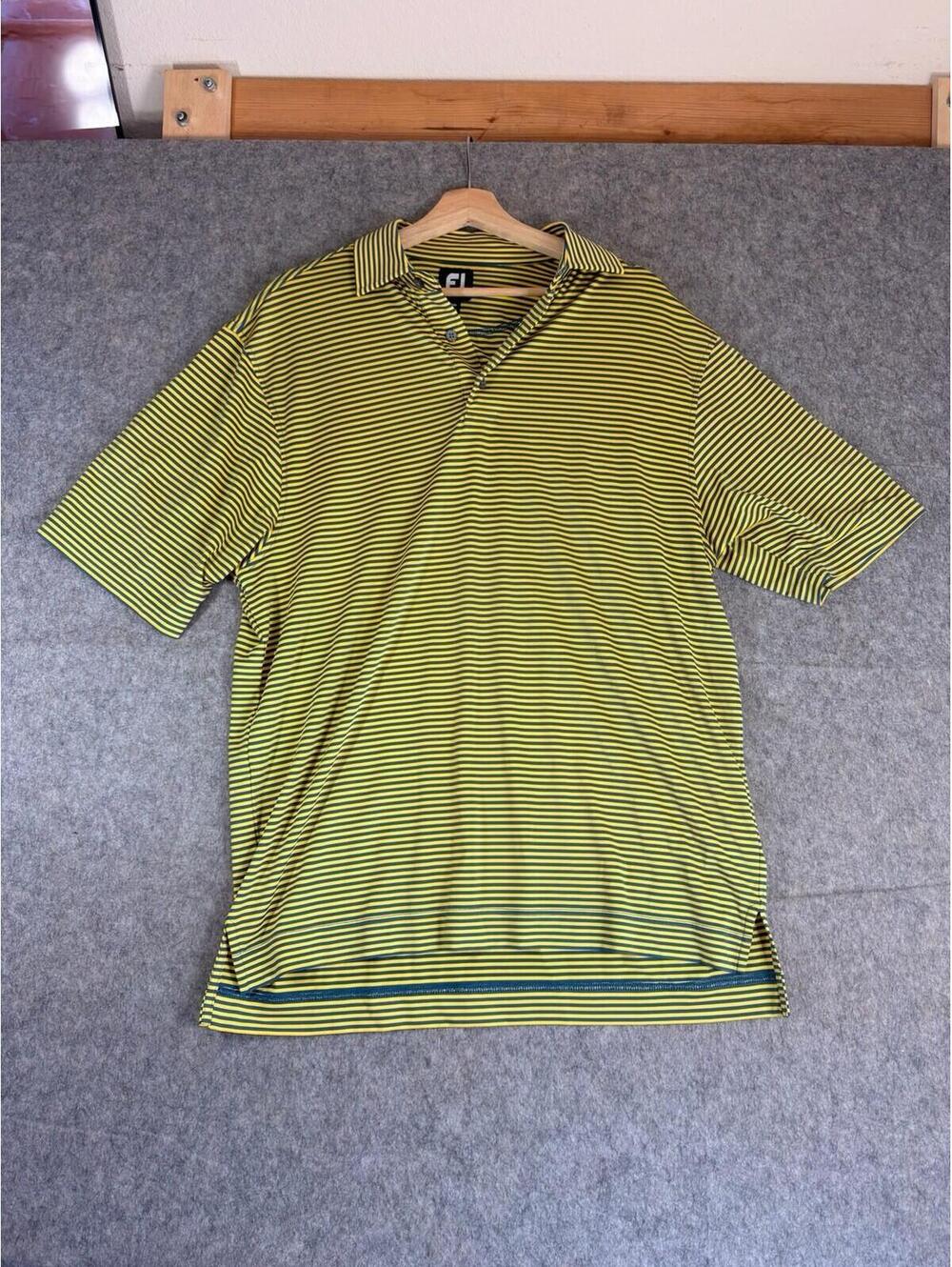 FootJoy Breathable Short Sleeve Golf Polo Shirt Striped Bright Stretch Medium